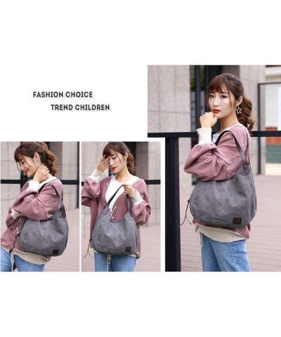 Women Canvas Shoulder Bag Fashion Cotton Canvas Handbags Shoulder Hobo Bags Totes Purses White $12.96 Shoulder Bags