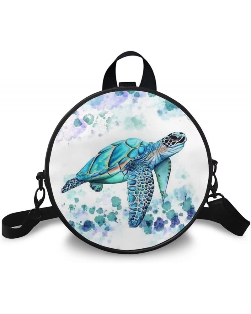 Small Crossbody Bags for Women Round Purse Vintage Shoulder Bag Handbag Sea Turtle $10.70 Backpacks