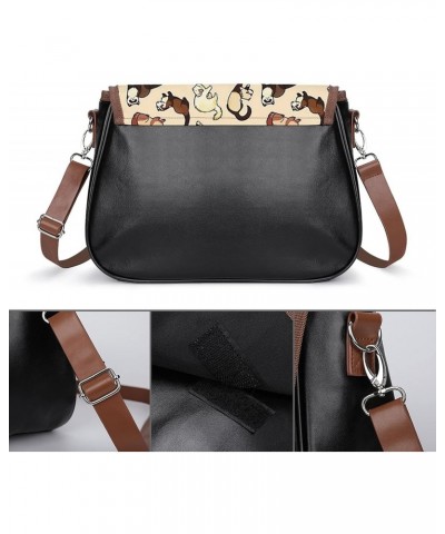 Ferrets Cat Snake Women's Crossbody Bag Messenger Handbags Purse with Adjustable Shoulder Strap $22.53 Shoulder Bags