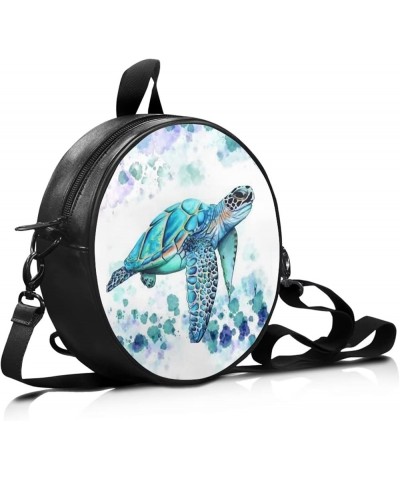 Small Crossbody Bags for Women Round Purse Vintage Shoulder Bag Handbag Sea Turtle $10.70 Backpacks