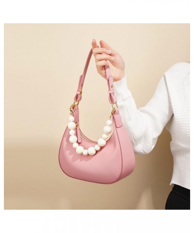 Half Moon Bag Pearl Cowhide Undrarm for Women Bags Coach Handbags Shoulder Handbag Ladies Black White $28.54 Shoulder Bags