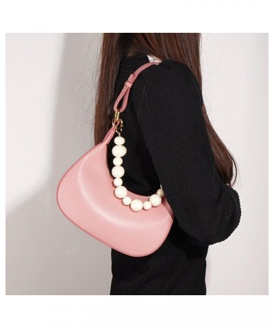 Half Moon Bag Pearl Cowhide Undrarm for Women Bags Coach Handbags Shoulder Handbag Ladies Black White $28.54 Shoulder Bags