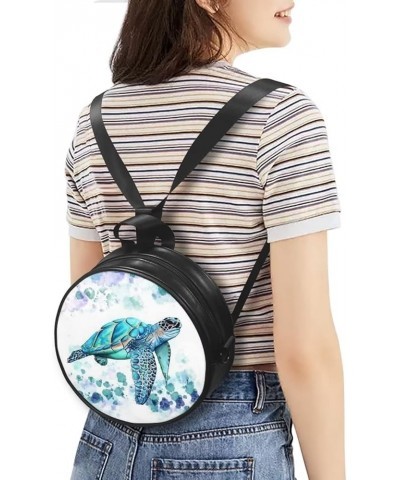 Small Crossbody Bags for Women Round Purse Vintage Shoulder Bag Handbag Sea Turtle $10.70 Backpacks