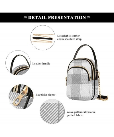 Wallet Phone Purse Tartan Plaid Beige Black Quilted Women's Shoulder Handbag PU Leather Designer Satchels Bags Buffalo Check ...