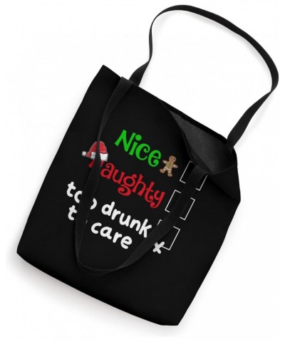 Nice Naughty Too Drunk To Care Beer Boozy Christmas Pajama Tote Bag $11.17 Totes