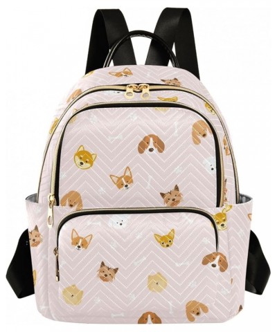 Mini Backpack for Women, Cute Dog Head Paws Travel Backpack Purse for Ladies, Small Bookbag Daypack Shoulder Bag S Multi603 S...