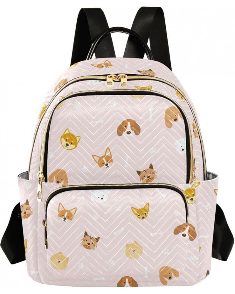 Mini Backpack for Women, Cute Dog Head Paws Travel Backpack Purse for Ladies, Small Bookbag Daypack Shoulder Bag S Multi603 S...