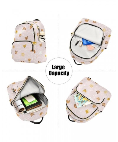 Mini Backpack for Women, Cute Dog Head Paws Travel Backpack Purse for Ladies, Small Bookbag Daypack Shoulder Bag S Multi603 S...