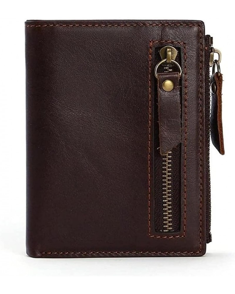 Male Wallet Wallets Vertical Business Credit Card Holder Blocking Zipper Wallet for Men Purses (Color : Coffee) Coffee $41.36...