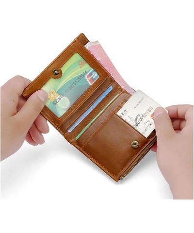 Male Wallet Wallets Vertical Business Credit Card Holder Blocking Zipper Wallet for Men Purses (Color : Coffee) Coffee $41.36...