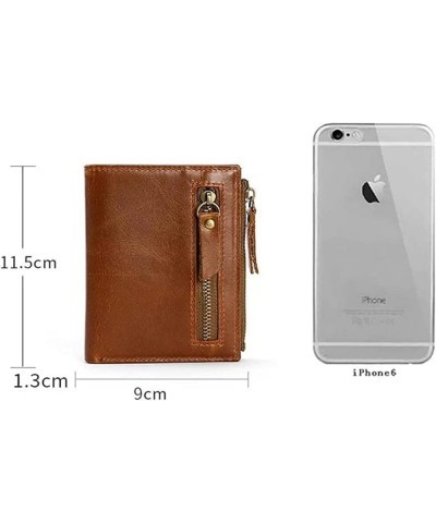 Male Wallet Wallets Vertical Business Credit Card Holder Blocking Zipper Wallet for Men Purses (Color : Coffee) Coffee $41.36...