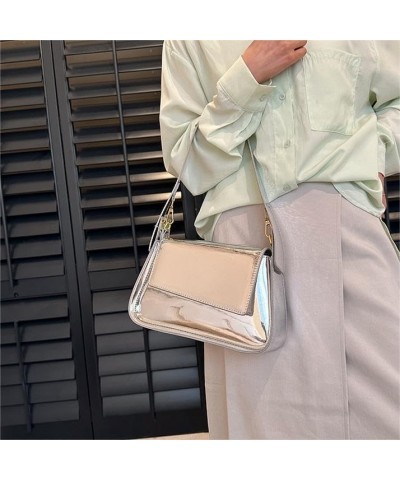 Clutch Purse for Women - Y2K Glitter Tote Evening Bag Leather Hobo Party Handbags Cute Metallic Shoulder Bags B-silver $12.00...