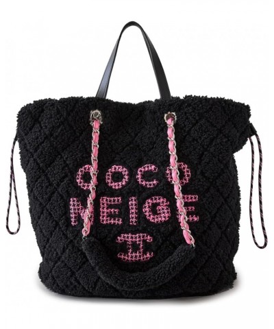 Women's Pre-Loved Coco Neige Tote, Shearling Black $1.00 Totes