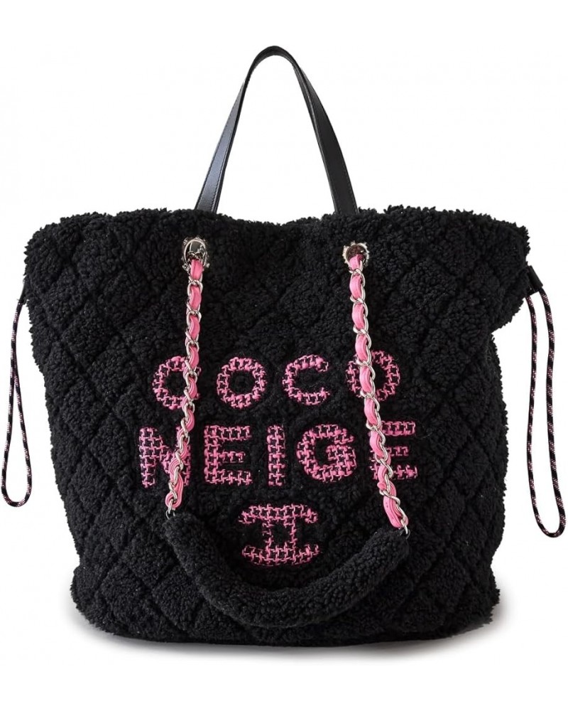 Women's Pre-Loved Coco Neige Tote, Shearling Black $1.00 Totes