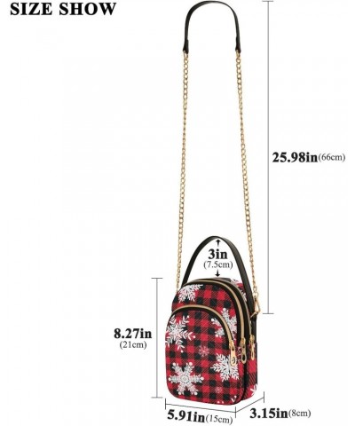 Small Crossbody Bags for Women Trendy Vintage Christmas Snowflake Buffalo Plaid Travel Sling Bag Women's Crossbody Handbags S...