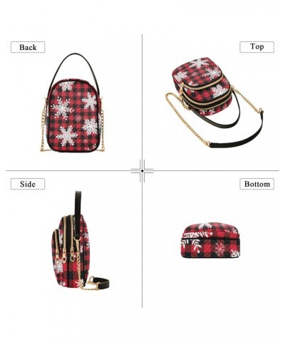 Small Crossbody Bags for Women Trendy Vintage Christmas Snowflake Buffalo Plaid Travel Sling Bag Women's Crossbody Handbags S...