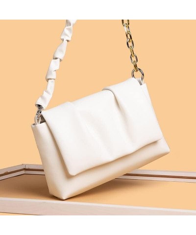 Soft Solid Color Genuine Leather Women Shoulder Crossbody Bags Designer Chain Ladies Handbags Cowhide Messenger Tote Beige 24...