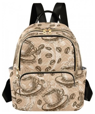 Coffee Bean Seamless Casual Fashion Polyester Travel Rucksack Shoulder Bag Color Medium $22.19 Backpacks