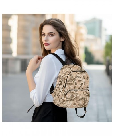 Coffee Bean Seamless Casual Fashion Polyester Travel Rucksack Shoulder Bag Color Medium $22.19 Backpacks