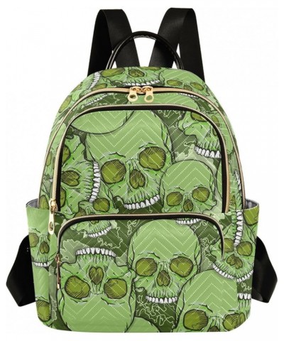 Camouflage Skull Green Women's Backpack Purse Causal Daypack Work Travel College Business Trip Bag Shoulder Bag Medium $17.63...