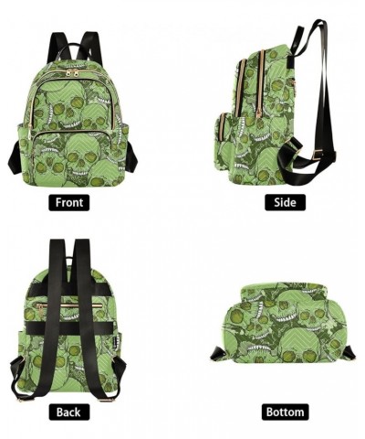 Camouflage Skull Green Women's Backpack Purse Causal Daypack Work Travel College Business Trip Bag Shoulder Bag Medium $17.63...