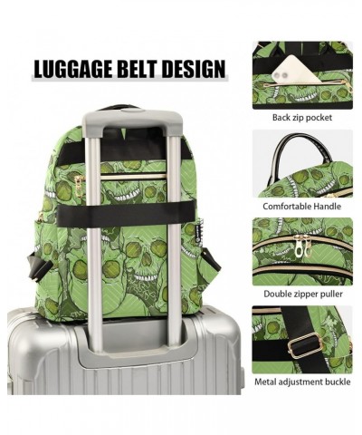 Camouflage Skull Green Women's Backpack Purse Causal Daypack Work Travel College Business Trip Bag Shoulder Bag Medium $17.63...