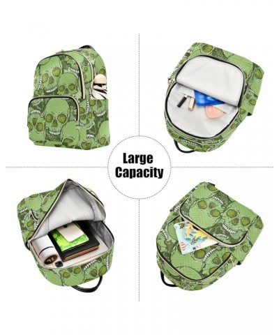 Camouflage Skull Green Women's Backpack Purse Causal Daypack Work Travel College Business Trip Bag Shoulder Bag Medium $17.63...