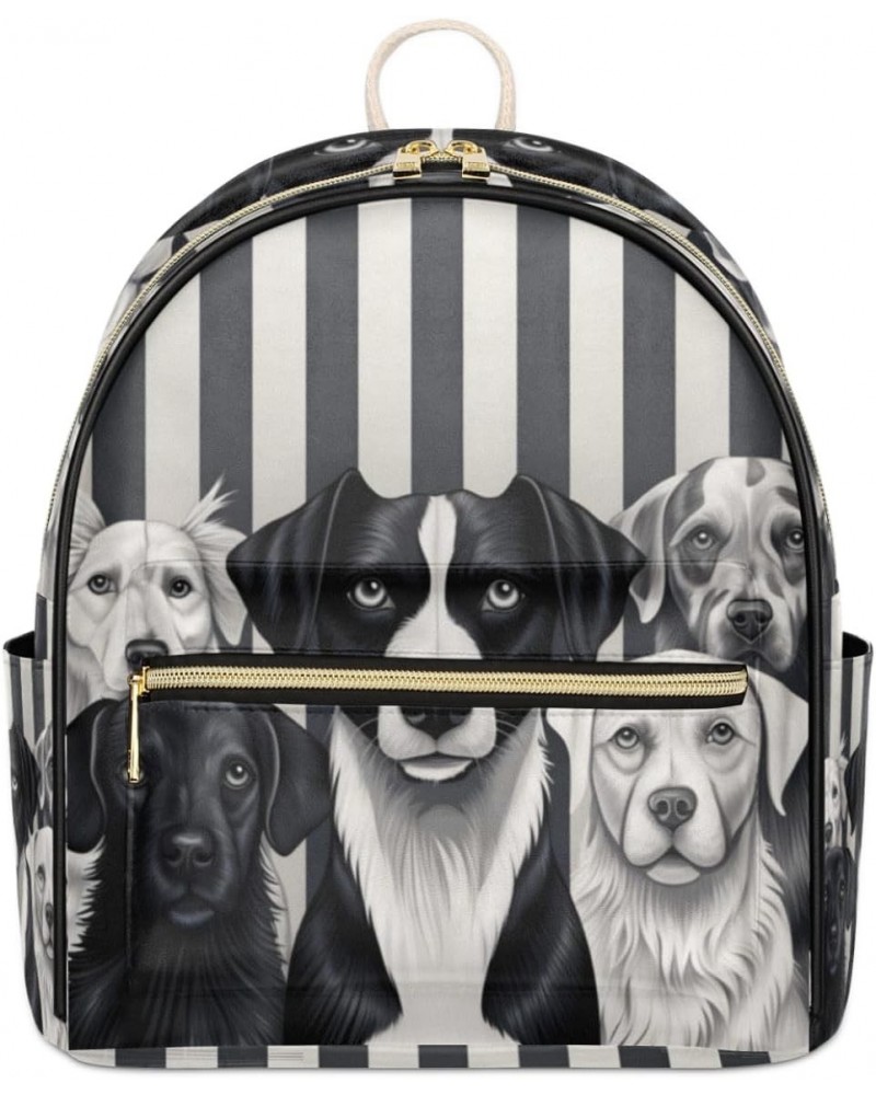 Dogs Print Backpack Purse for Women PU Leather Lightweight Ladies Shoulder Fashion Satchel Bags Travel Casual Daypack $24.89 ...