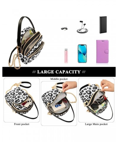 Leopard Crossbody Bags for Women Hand Bag Small Sling Shoulder Travel Bag Mini Purse with Zip $11.54 Crossbody Bags