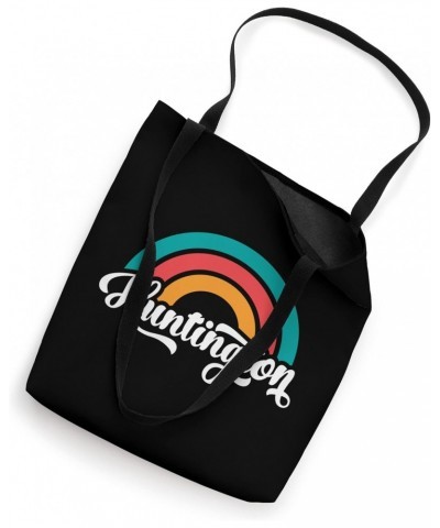 HUNTINGTON WV Retro Script Design With Rainbow Tote Bag $11.40 Totes