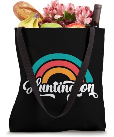 HUNTINGTON WV Retro Script Design With Rainbow Tote Bag $11.40 Totes