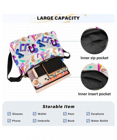 Hobo Handbag Crossbody Music Retro Classic Notes Trendy PU Leather Shoulder Bags Purses Large Casual Sling Tote Bag Messenger...