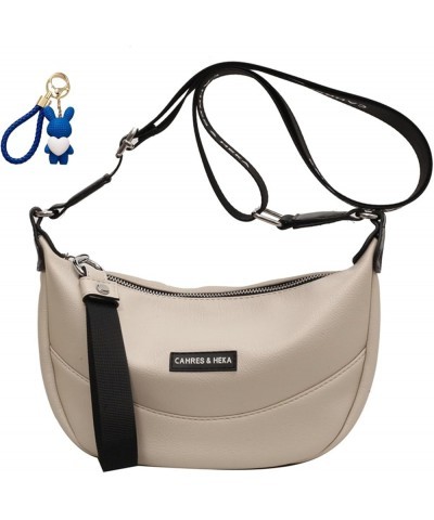 Crescent Crossbody Bag for Women Men Crossbody Purses Hobo Bag Travel Sling Bag Dumpling Bag Shoulder Casual Handbag White $1...