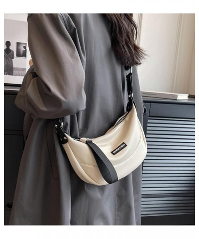 Crescent Crossbody Bag for Women Men Crossbody Purses Hobo Bag Travel Sling Bag Dumpling Bag Shoulder Casual Handbag White $1...