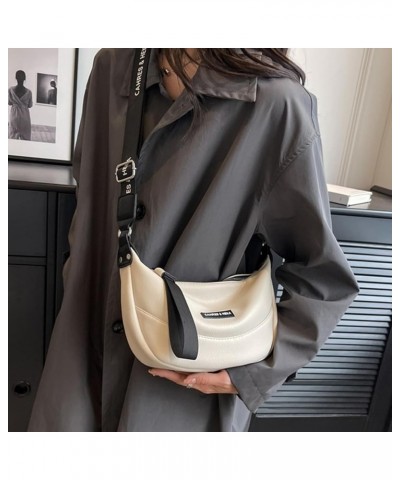 Crescent Crossbody Bag for Women Men Crossbody Purses Hobo Bag Travel Sling Bag Dumpling Bag Shoulder Casual Handbag White $1...