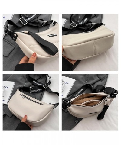 Crescent Crossbody Bag for Women Men Crossbody Purses Hobo Bag Travel Sling Bag Dumpling Bag Shoulder Casual Handbag White $1...