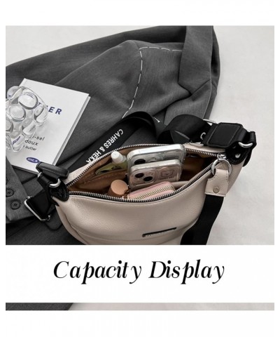 Crescent Crossbody Bag for Women Men Crossbody Purses Hobo Bag Travel Sling Bag Dumpling Bag Shoulder Casual Handbag White $1...