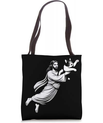 Cat Meme Easter He is Risen Rizzin Jesus Loves Cats Tote Bag $12.74 Totes