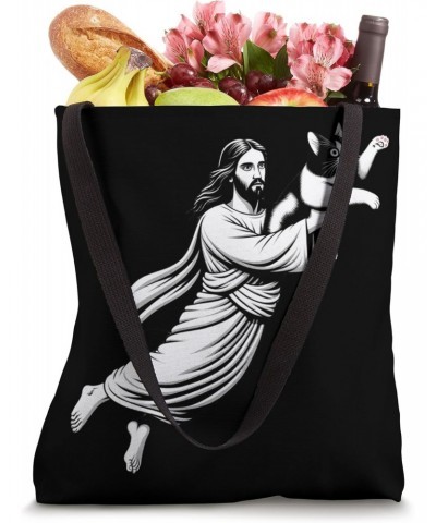 Cat Meme Easter He is Risen Rizzin Jesus Loves Cats Tote Bag $12.74 Totes