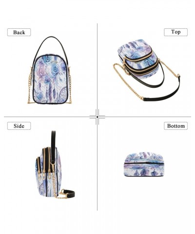 Quilted Crossbody Bags for Women,2watercolor Blue Flowers Women's Crossbody Handbags Small Travel Purses Phone Bag $10.56 Cro...