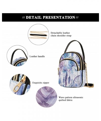 Quilted Crossbody Bags for Women,2watercolor Blue Flowers Women's Crossbody Handbags Small Travel Purses Phone Bag $10.56 Cro...