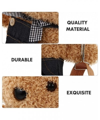 Cartoon Bear Cross- body Bag Plush Single Shoulder Bag Lovely Travel Storage Bag Blue $9.23 Shoulder Bags