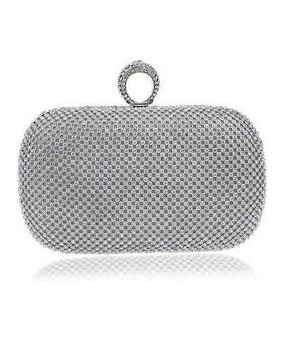 Rhinestone Evening Clutch Silver $18.40 Evening Bags