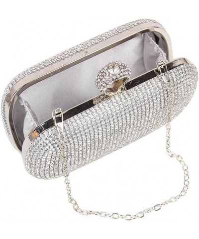 Rhinestone Evening Clutch Silver $18.40 Evening Bags