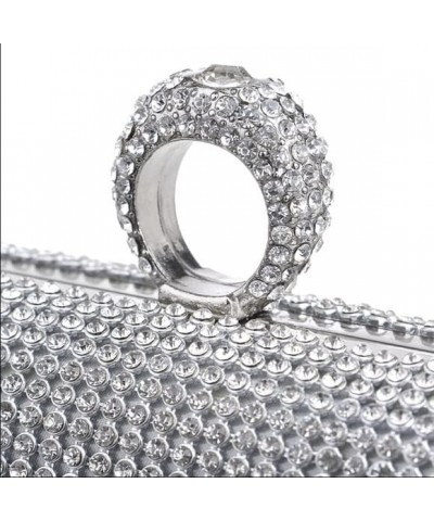 Rhinestone Evening Clutch Silver $18.40 Evening Bags