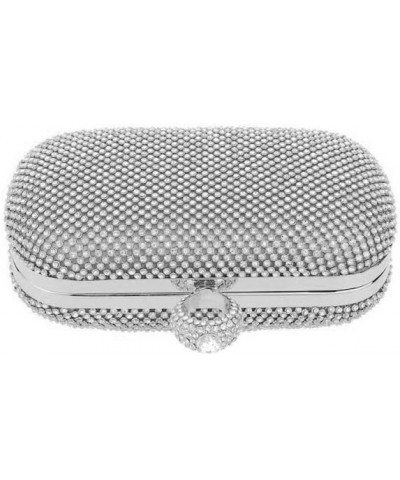 Rhinestone Evening Clutch Silver $18.40 Evening Bags