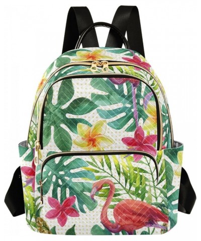 Tropical Watercolor Pineapple Flamingo Exotic Flowers Leaves Casual Fashion Polyester Travel Rucksack Shoulder Bag Color Smal...