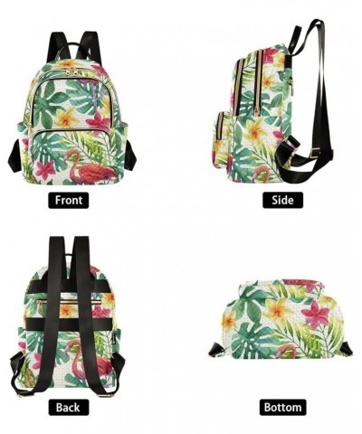 Tropical Watercolor Pineapple Flamingo Exotic Flowers Leaves Casual Fashion Polyester Travel Rucksack Shoulder Bag Color Smal...