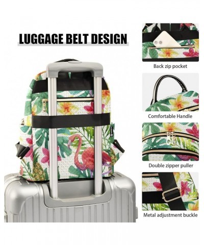 Tropical Watercolor Pineapple Flamingo Exotic Flowers Leaves Casual Fashion Polyester Travel Rucksack Shoulder Bag Color Smal...