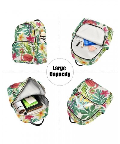 Tropical Watercolor Pineapple Flamingo Exotic Flowers Leaves Casual Fashion Polyester Travel Rucksack Shoulder Bag Color Smal...